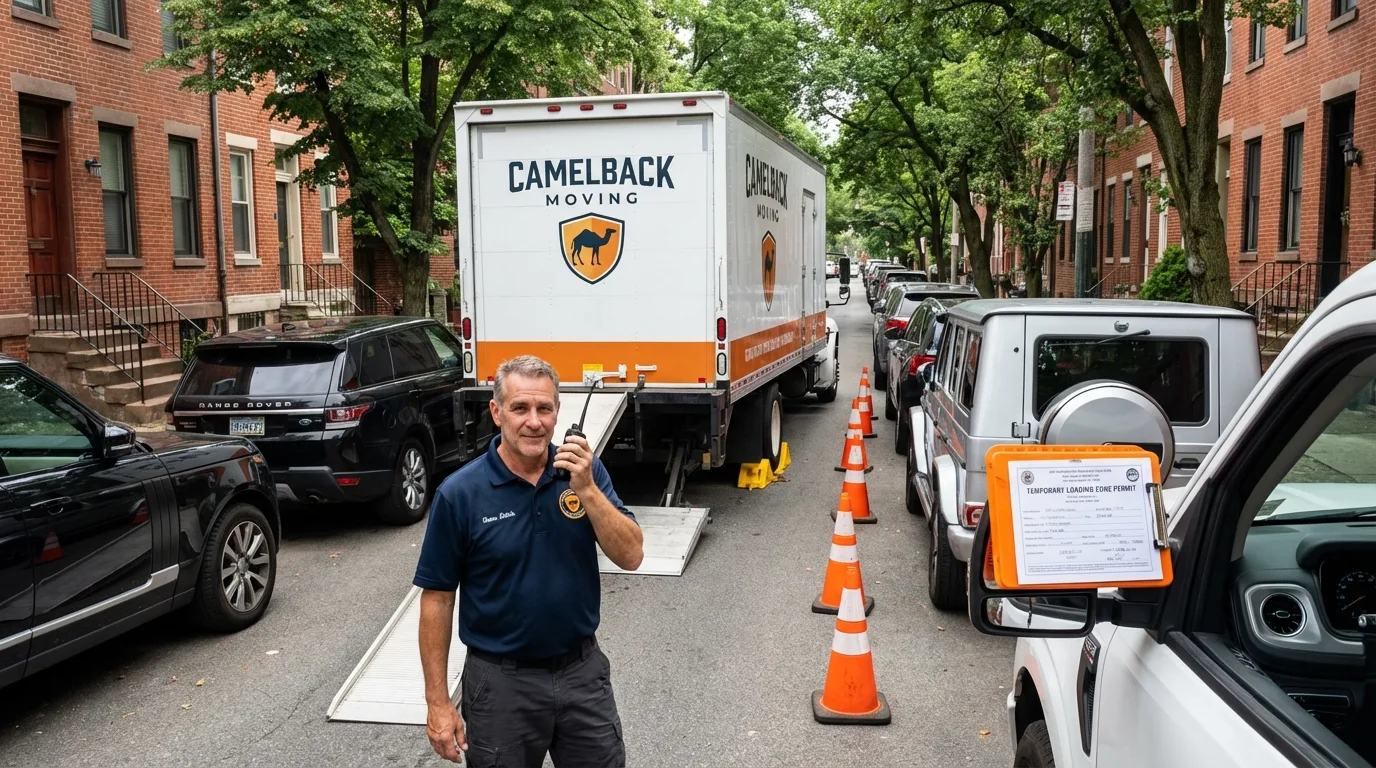 City street loading permit setup in Glen Lyon, PA