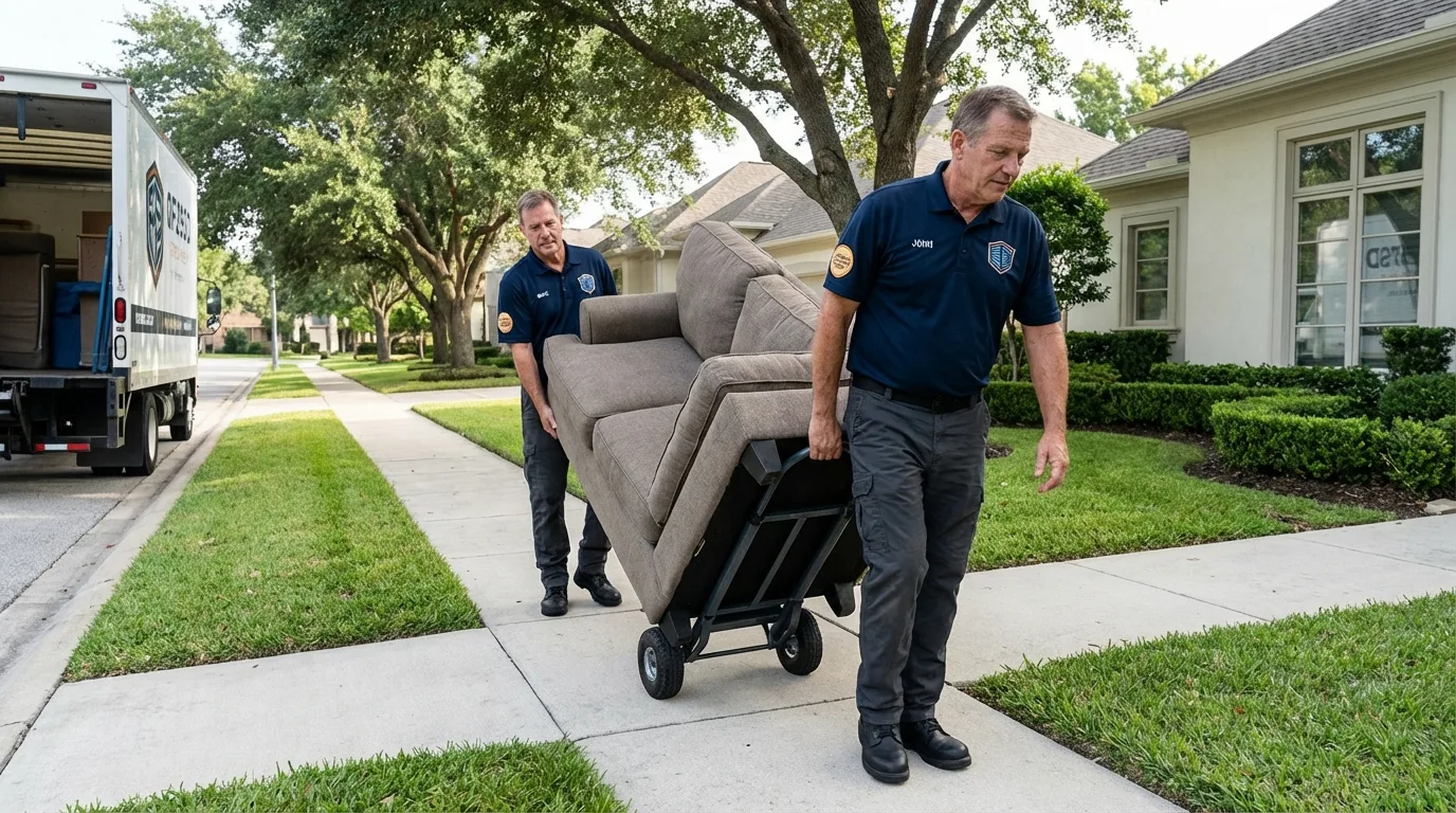 Local residential moving crew loading furniture in Glen Lyon, PA
