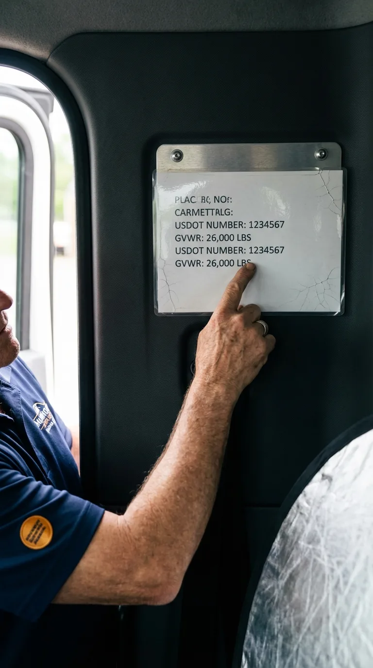 USDOT licensing placard verification in Glen Lyon